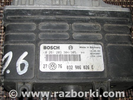 Блок управления двигателем для Volkswagen Golf III Mk3 (09.1991-06.2002) Львов 032906026E, 0261203304/305