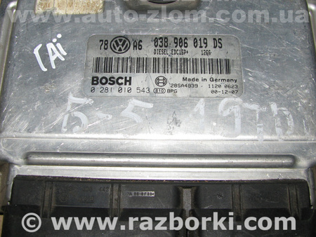 Блок управления двигателем для Volkswagen Passat B5 (08.1996-02.2005) Львов 038906019DS, 0281010543