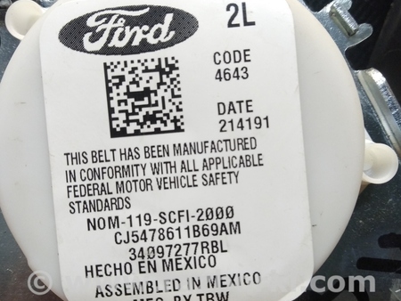 ФОТО Ремень безопасности задний для Ford Escape 3 (01.2012-12.2018) Киев