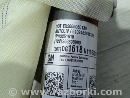 ФОТО AirBag стелі (шторка) правий для Opel Astra J (2009-2016) Киев