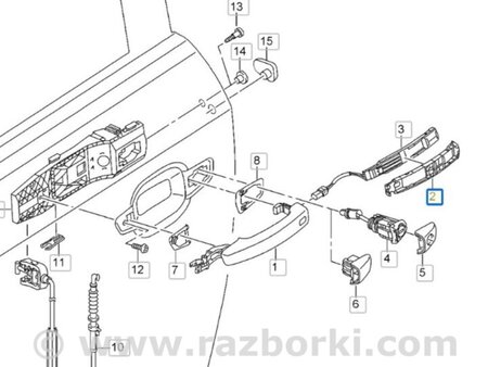ФОТО Кронштейн ручки двери для Audi (Ауди) A3 8V1, 8VA, 8V7, 8VS (03.2012-...) Киев