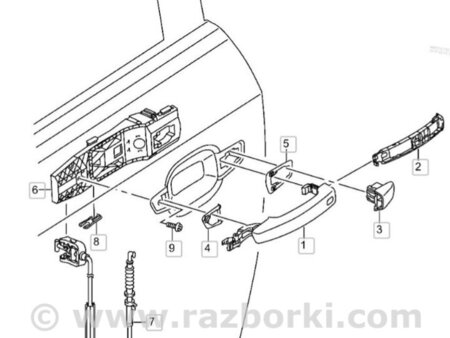 ФОТО Кронштейн ручки двери для Audi (Ауди) A3 8V1, 8VA, 8V7, 8VS (03.2012-...) Киев