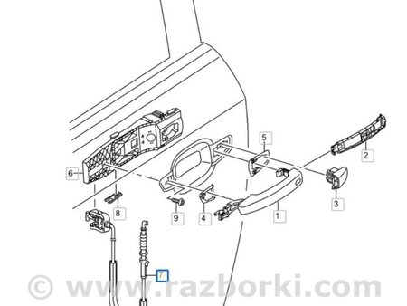 ФОТО Трос замка двери для Audi (Ауди) A3 8V1, 8VA, 8V7, 8VS (03.2012-...) Киев