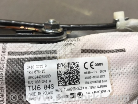 ФОТО Подушка безопасности для Audi (Ауди) A3 8V1, 8VA, 8V7, 8VS (03.2012-...) Киев