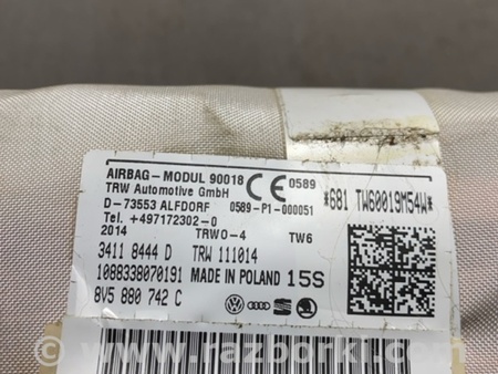 ФОТО Подушка безопасности боковая для Audi (Ауди) A3 8V1, 8VA, 8V7, 8VS (03.2012-...) Киев