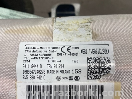 ФОТО Подушка безопасности для Audi (Ауди) A3 8V1, 8VA, 8V7, 8VS (03.2012-...) Киев
