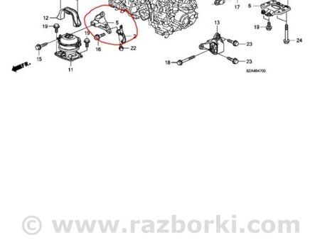 ФОТО Кронштейн крепления двигателя для Honda Pilot 2 MR-V YF3/4 (2008-2015) Киев