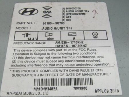 ФОТО Магнитола для Hyundai Sonata YF (09.2009-03.2014) Киев