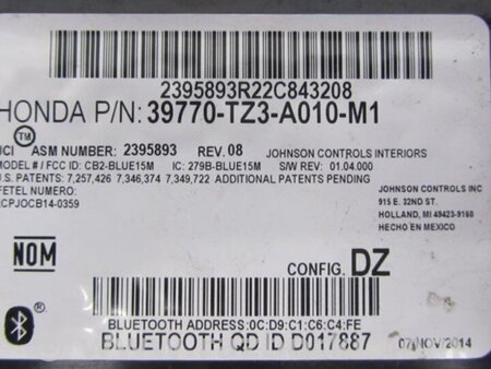 ФОТО Блок управления Bluetooth для Acura TLX (09.2014-04.2020) Киев