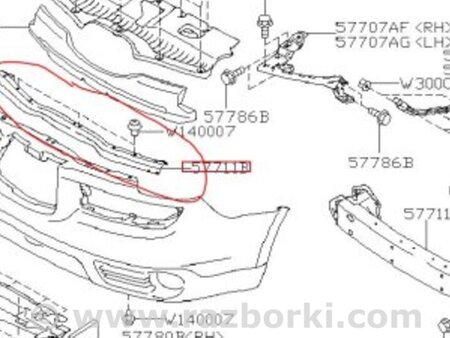 ФОТО Кронштейн бампера переднего для Subaru Tribeca B10 Киев
