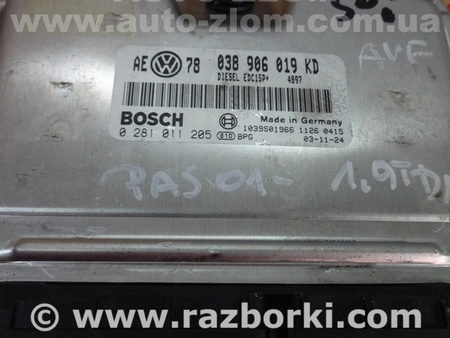 Блок управления двигателем для Volkswagen Passat B5 (08.1996-02.2005) Львов 038906019KD, 0281011205
