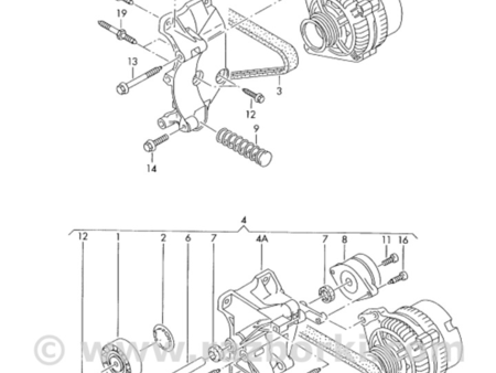 Кронштейн натяжителя для Volkswagen Caddy 2 (1995-2003) Киев 028903308C 